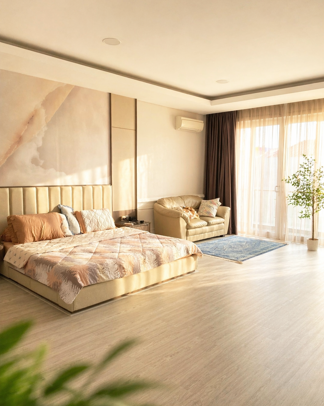 Cozy Sunlight in Modern Bedroom