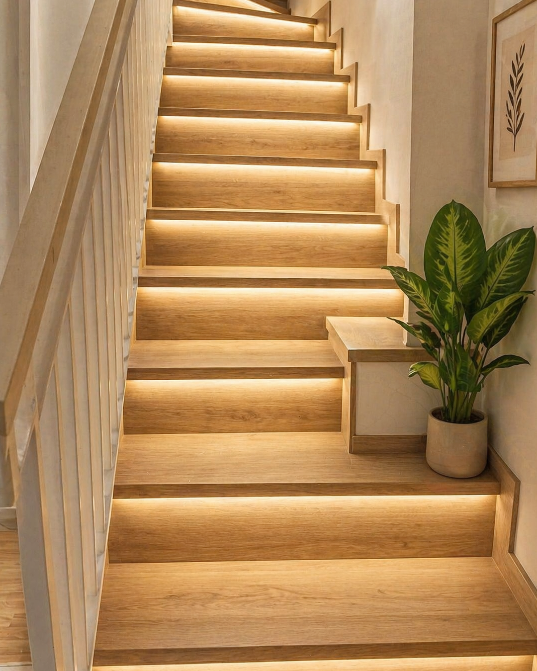 Warm Wooden Staircase